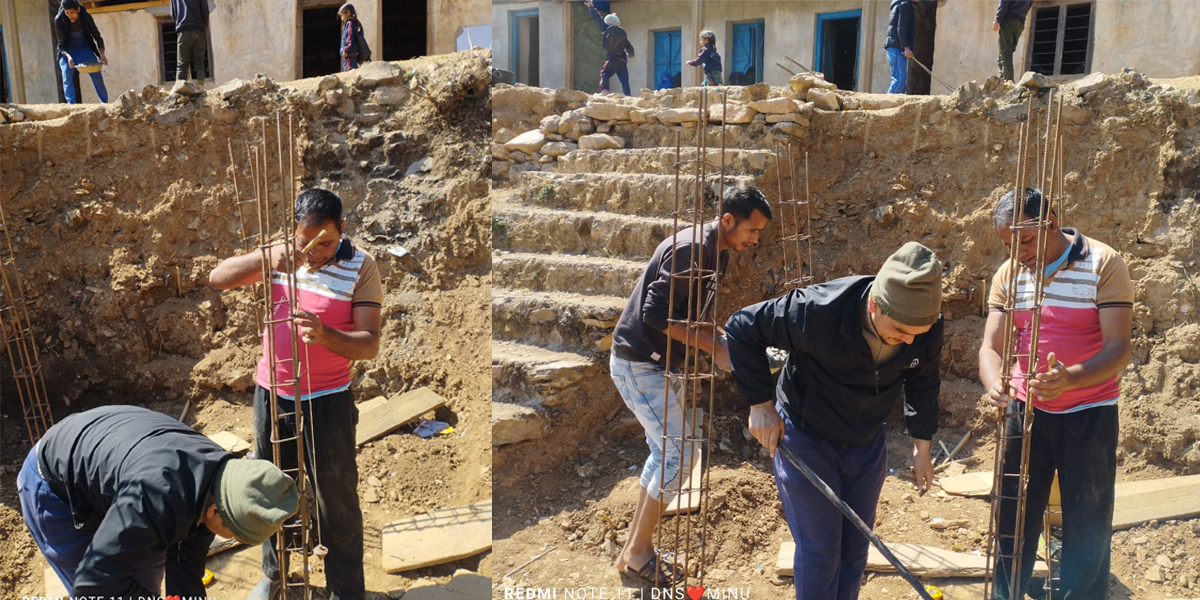 बुवाको स्मृतिमा सरस्वती मन्दिर निर्माण गर्दै बिष्ट