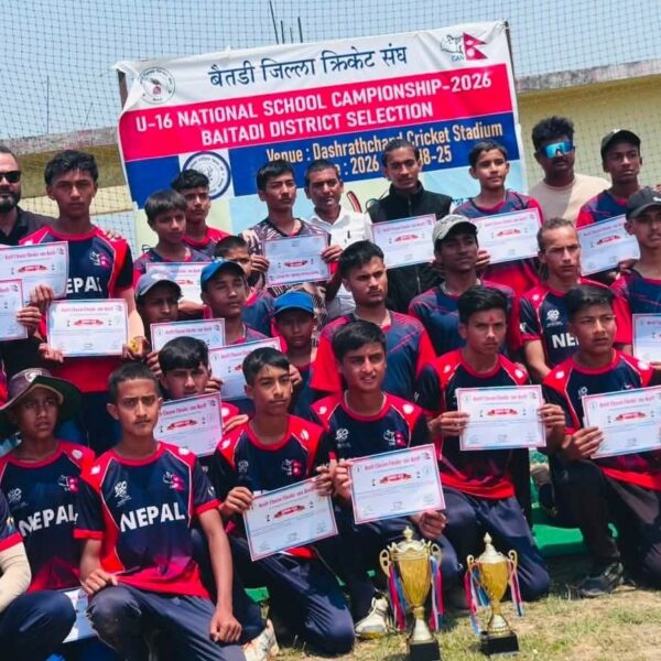 यु–१६ विद्यालयस्तरीय क्रिकेटको उपाधि विरेन्द्र माविलाइ