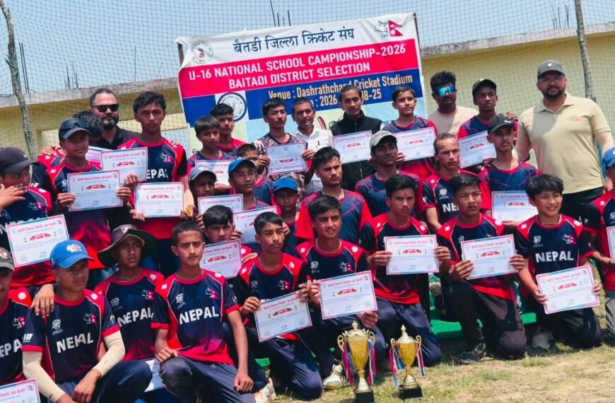 यु–१६ विद्यालयस्तरीय क्रिकेटको उपाधि विरेन्द्र माविलाइ